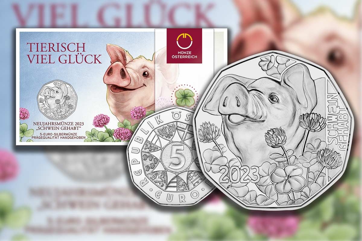 Münze Österreich Neujahrsmünze aus Silber: Schwein gehabt!