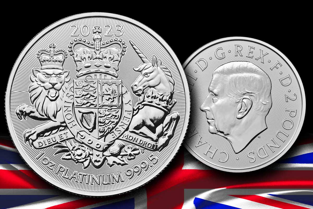 UK Royal Arms Platin – Jahrgang 2023 mit königlichem Wappen!