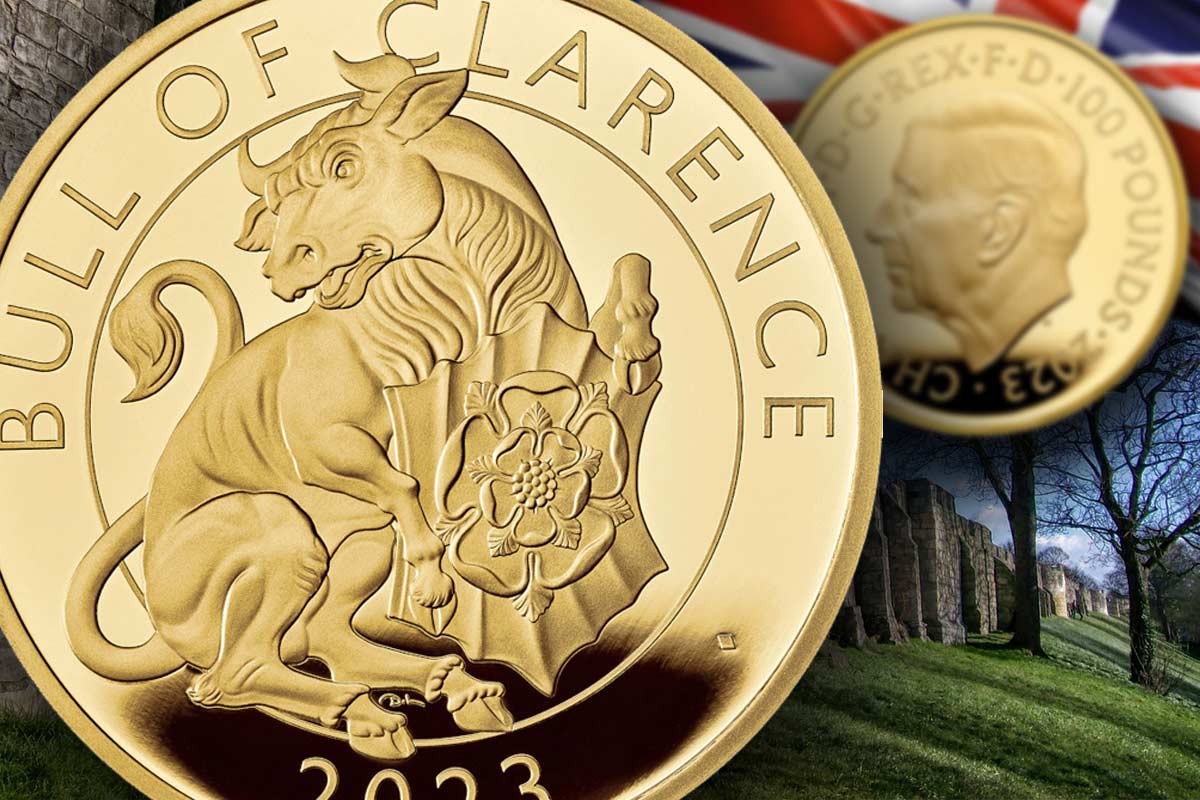 Royal Tudor Beasts Gold 2023 - Bull of Clarence - 4. Motiv der Serie