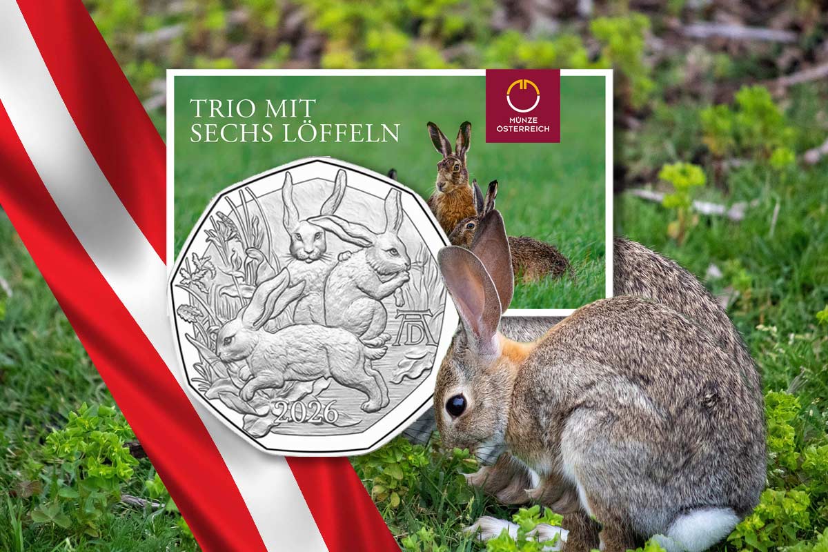 Österreichs - Ostermünze 2026: Dürers Hasentrio in Silber!