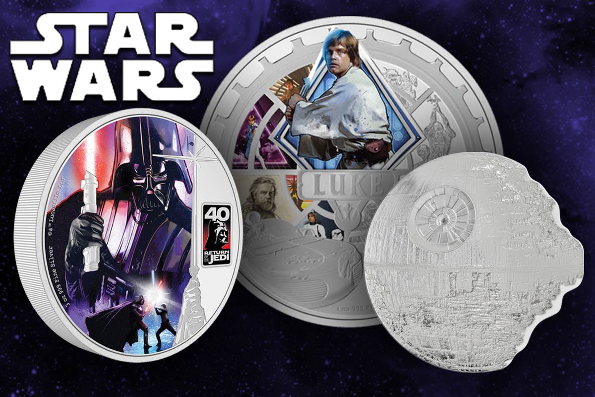 Star Wars 3 oz Silbermünzen 2023 - Luke Skywalker, Death Star & Return of the Jedi - Jetzt neu!