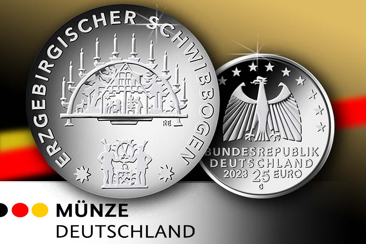 25-Euro-Silbermünze Erzgebirgischer Schwibbogen 2023: Jetzt neu!