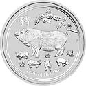 Lunar Serie II Schwein: In Silber