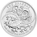 Drachenfans in Yin-Yang-Form Two Dragons Silbermünze