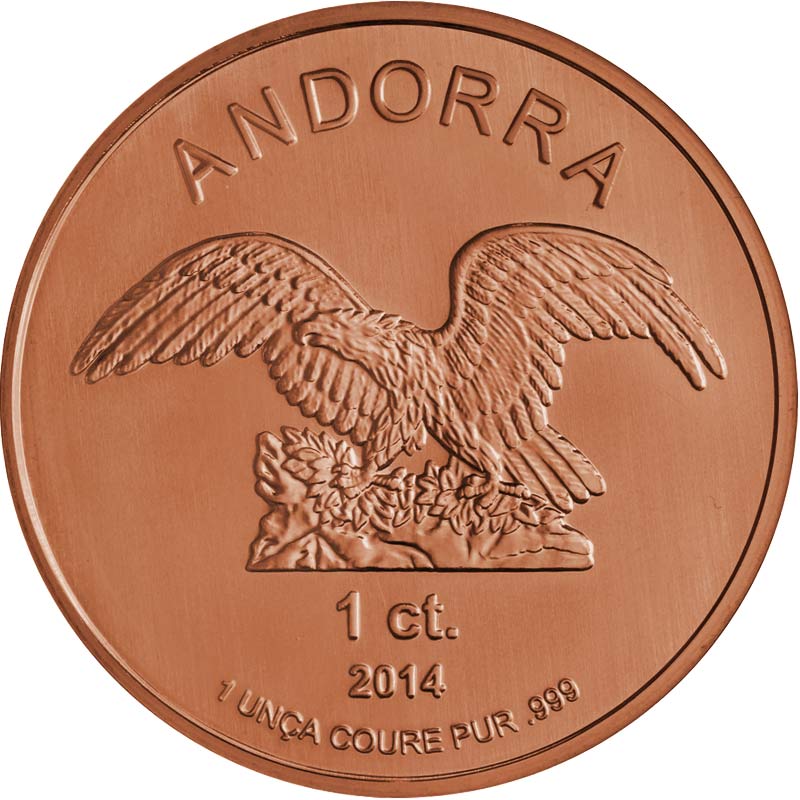Andorra 1 ct. Feinkupfer inkl. Etui -- 