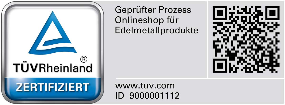 TÜV-Zeichen für die Shopseite des Unternehmen Geiger Edelmetalle AG