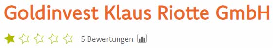 Bewertung golocal gold-kaufen-deutschland.de Klaus Riotte