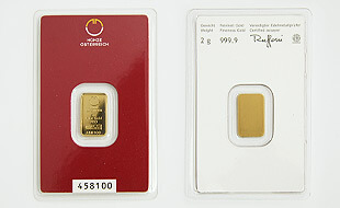 Münze Österreich 2 g Goldbarren