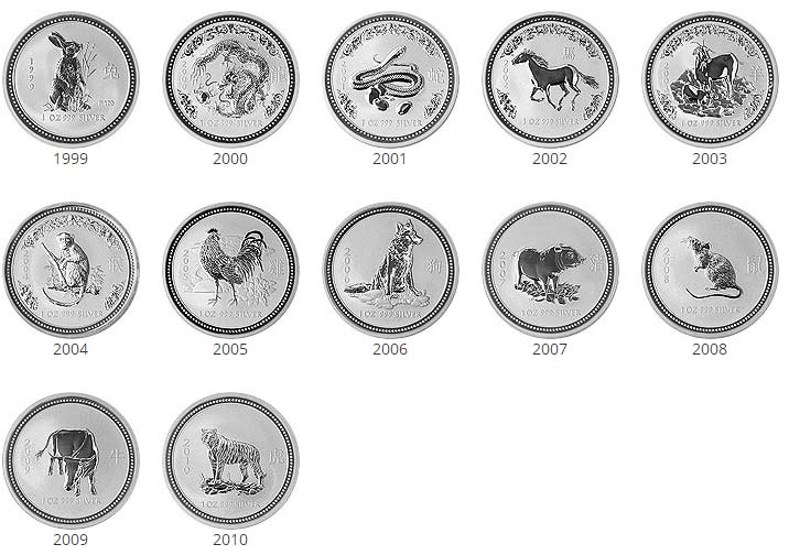 Lunar 1 Silber - Alle Motive der Serie komplett