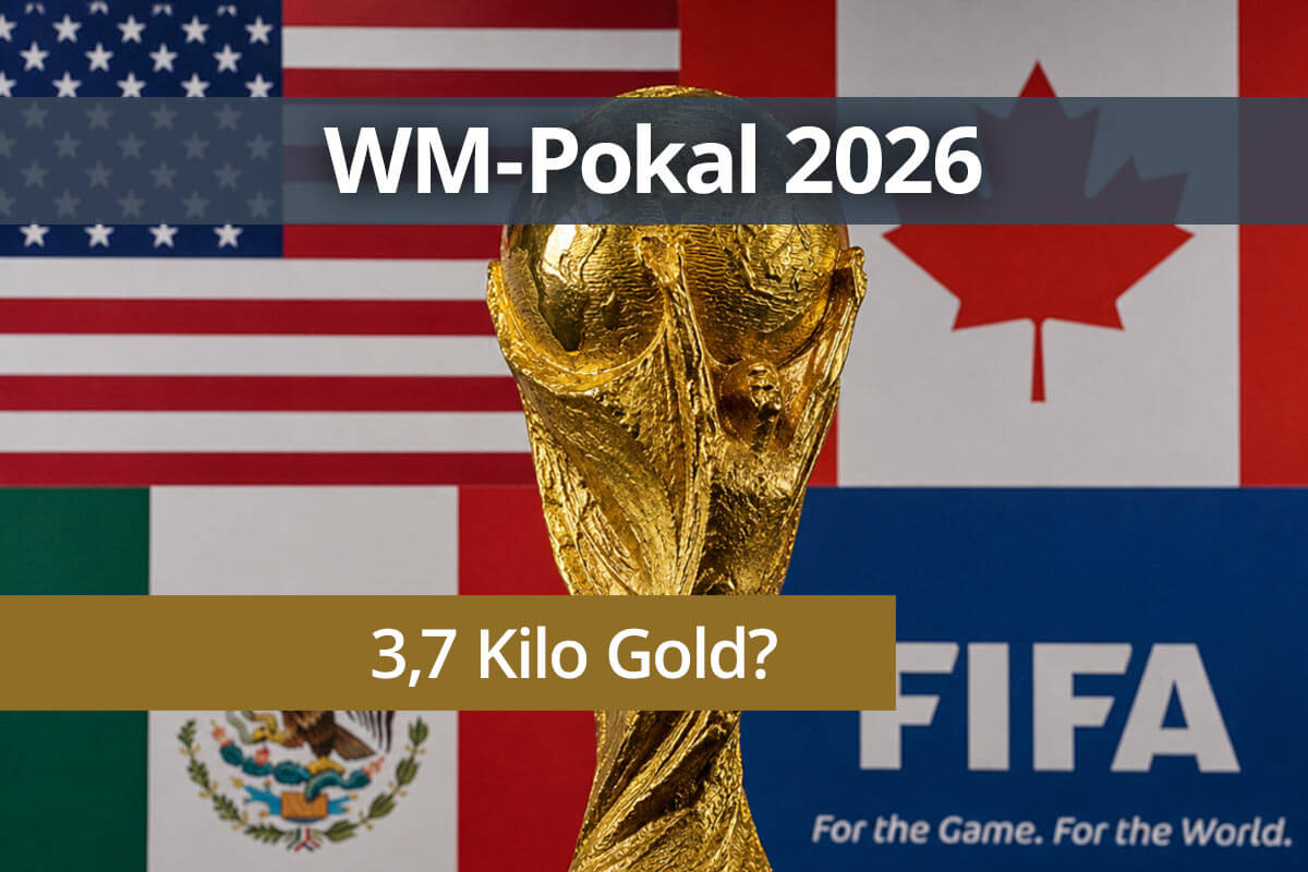 Gold-Wert Fußball WM Pokal