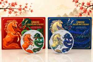 Chinese Myths & Legends 2026: Neues Motiv Dragon and Horse in Silber!