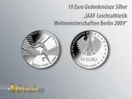 1. Motiv 2009: Leichtathletik-WM Berlin 2009, 10-Euro-Silbergedenkmünze