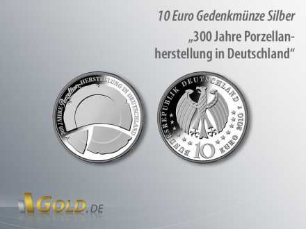 3. Ausgabe 2010: 300 Jahre Porzellanherstellung in Deutschland, 10 Gedenkmünze Silber