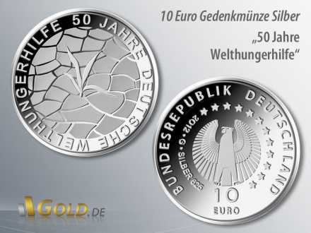 2. Motiv 2012: 50 Jahre Welthungerhilfe, Silbergedenkmünze 10 Euro