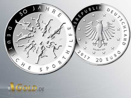 20 Euro Gedenkmünze 2017- 50 Jahre Deutsche Sporthilfe