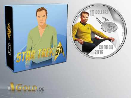 Star Trek 2016 RCM Kirk Silbermünze Proof mit Shipper