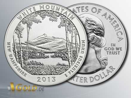 America the Beautiful 2013, 16. New Hampshire - White Mountain National Forest (Silbermünze 5 oz)