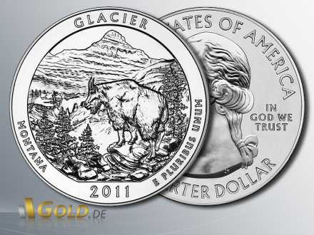 America the Beautiful, 2011, 7. Montana - Glacier National Park (5 oz Silber)