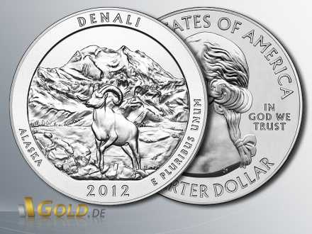 America the Beautiful, 2012, 15. Alaska - Denali National Park (5 oz Silber)