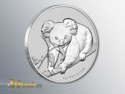 Motiv des Koala in Silber 1 oz von 2010