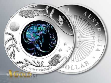 Australian Opal Series 2013, Silber-Münze 1 oz PP mit Opal, 4. Ausgabe: Pygmy Possum