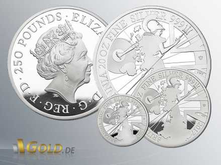 Britannia 2017 Collection Proof 20 oz - 5 oz - 1 oz Silbermünzen