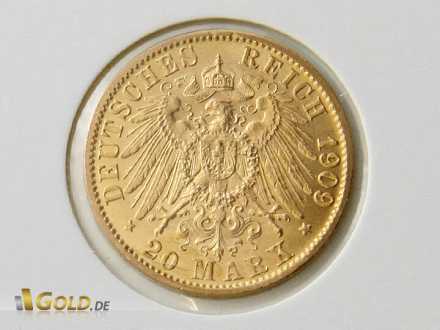 Deutsches Kaiserreich 20 Mark 1909