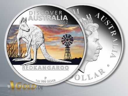 Discover Australia Silber 2012, Red Kangaroo (Känguru), 1 oz PP