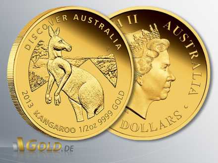 Discover Australia, Känguru Gold 2013, 1/2 oz PP