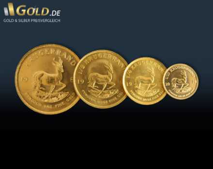 Krügerand Goldmünze verschiedene Größen und Stückelungen