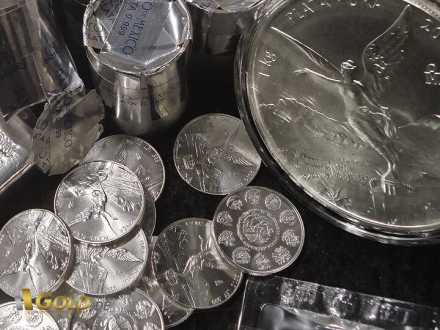 Libertad-Münzen auf Messestand: 1 Unze, 1 Kilo, Originalverpackung