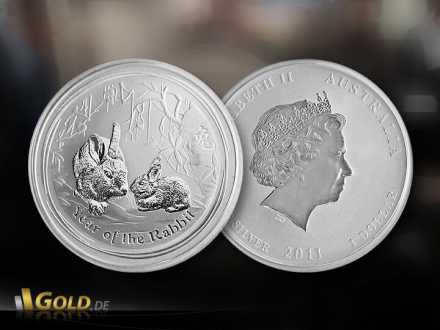 Silber Lunar Serie II der Perth Mint Australien - Motiv 2011 Hase