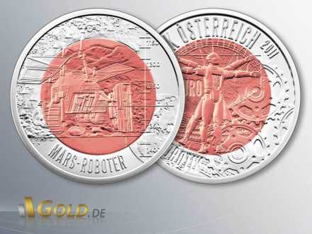 Niob Österreich 25 Euro Silbermünze 2011 Robotik