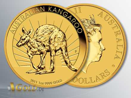 Motiv australisches Känguru 2011, 1 Unze Gold