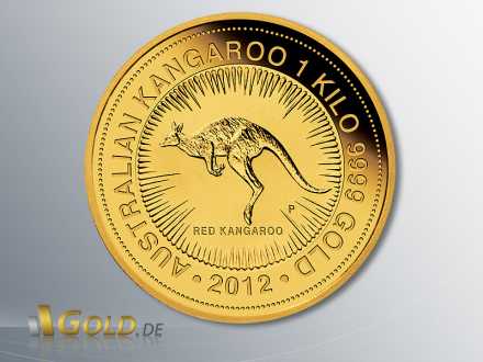 Das Motiv des Red Kangaroo 2012, 1 kg Gold