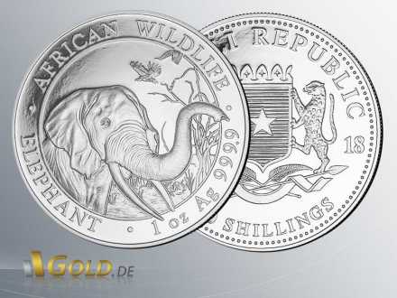Somalia Elefant Silber, 2018, 1 oz, 100 Shillings