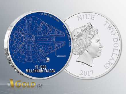 Star Wars Ships 2017:  Millennium Falcon 1 oz Silbermünze