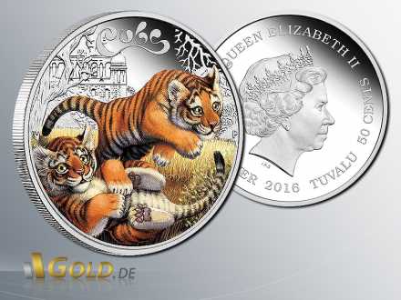 The Cubs - Tiger 2016 1/2oz Silber Colored Proof