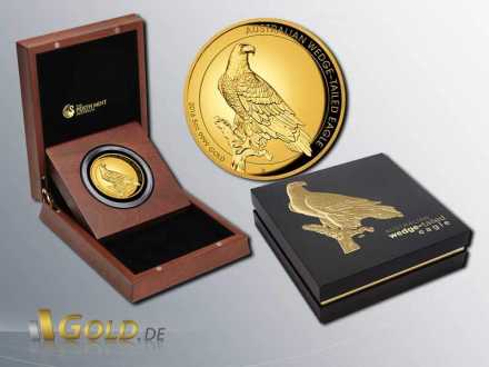 Wedge-tailed Eagle 2016 High Relief 5 oz Goldmünze Shipper
