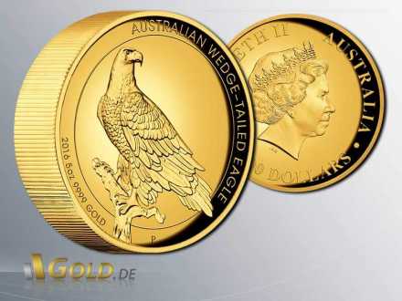 Wedge-tailed Eagle 2016 High Relief 5 oz Goldmünze