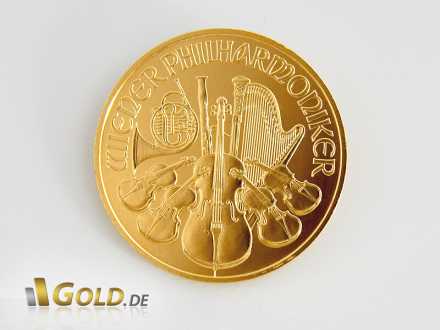 Motiv-Seite des Wiener Philharmoniker 1 oz Gold 2012