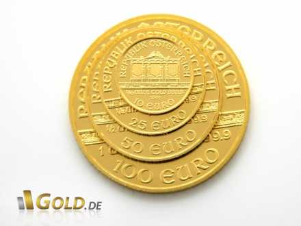 Wiener Philharmoniker Goldmünze unterschiedliche Größen
