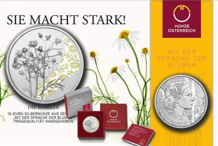 Euro Österreich Silber - Die Sprache der Blumen – Die Kamille 2023