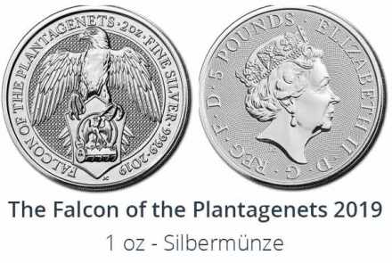 Falcon of the Plantagenets Bullion - The Queens Beasts  2019