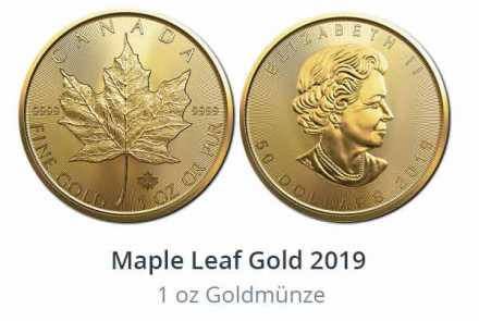 Jetzt erhältlich - Gold Maple Leaf 2019