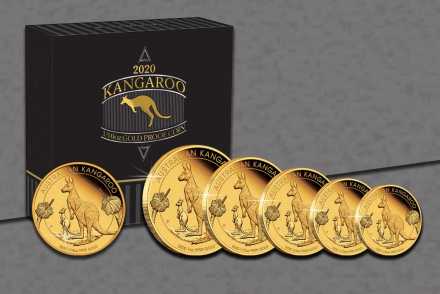 Känguru Nugget 2020 Gold 1/4 oz + 5 Coin Set Proof - Neu hier!