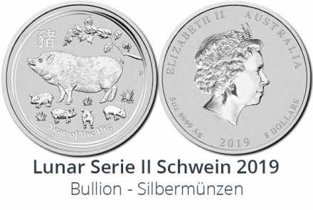 Lunar II Schwein 2019 Silbermünze