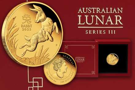 Lunar Serie III 2023 - Hase in Gold Proof - Hier Motiv ansehen!