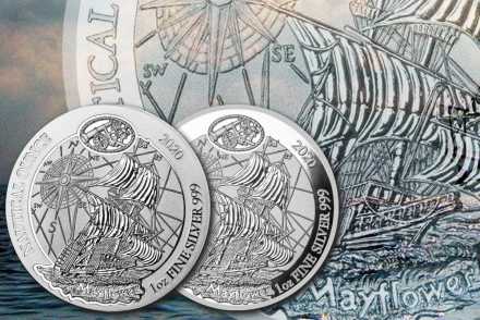 Ruanda Nautical Ounce: Mayflower 2020 1 oz Silber