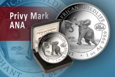 Somalia Elefant Silber 2023 – Special mit ANA-Privy und mit Motiv 2024